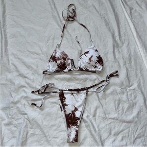 Brown Tie-Dye Bikini
